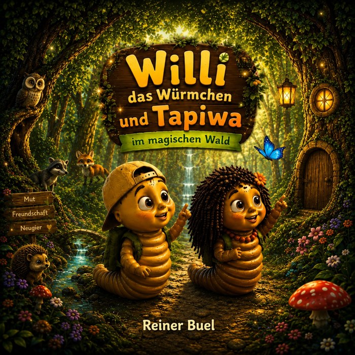 Cover: Willi das Würmchen und Tapiwa im magischen Wald