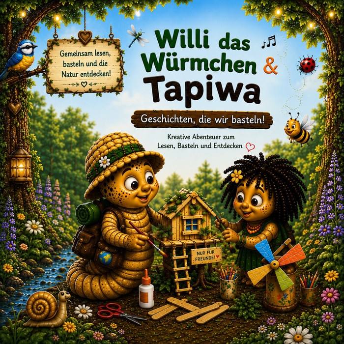 Cover: Willi das Würmchen & Tapiwa – Geschichten, die wir basteln!